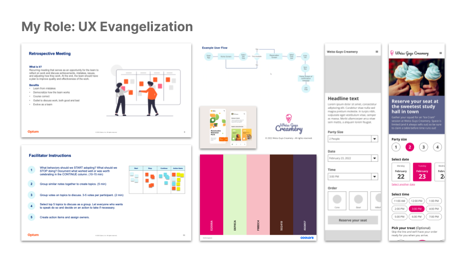 Screenshot of slide show used for evangelization of UX around an organization