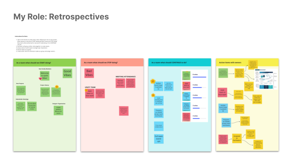 Screenshot of UX team retrospective