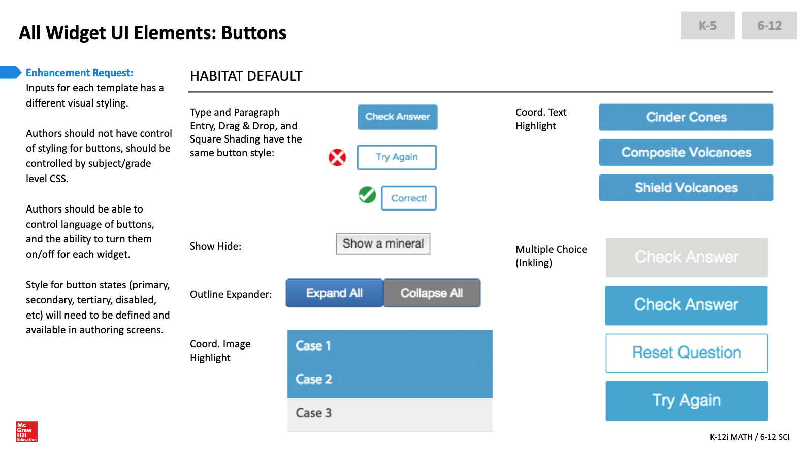 Screenshot of enhancement recommendations for the learning platform project