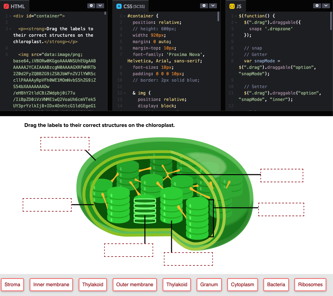 Screenshot of code examples prototypes