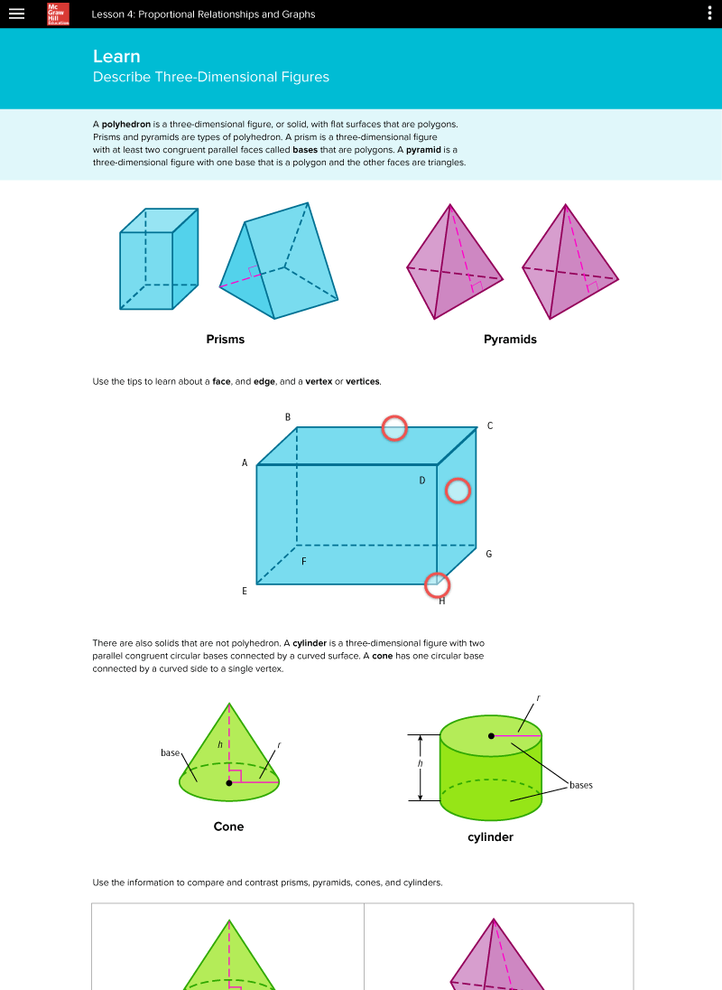 Screenshot of high fidelity mockups for proposed learning platform